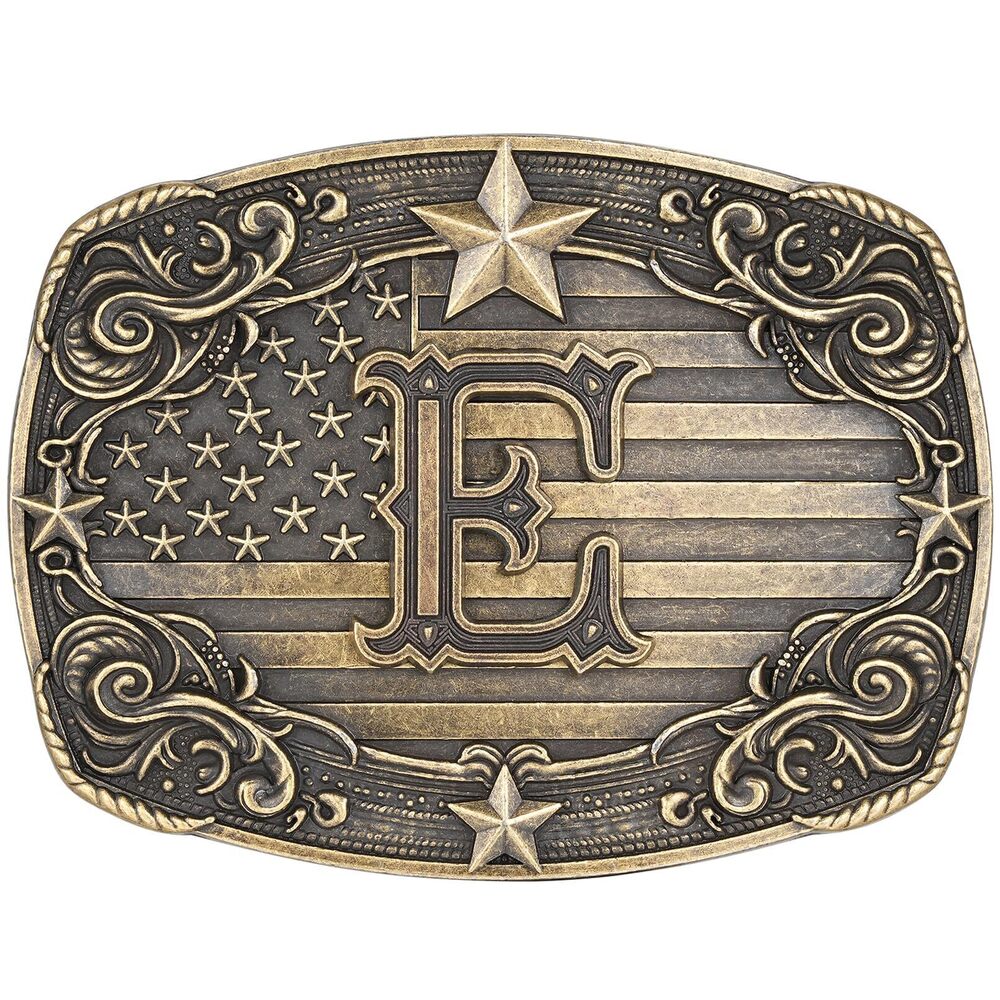 3938 Western Belt Buckle Vintage Initial Letter E Cowboy Belt Buckle Texas